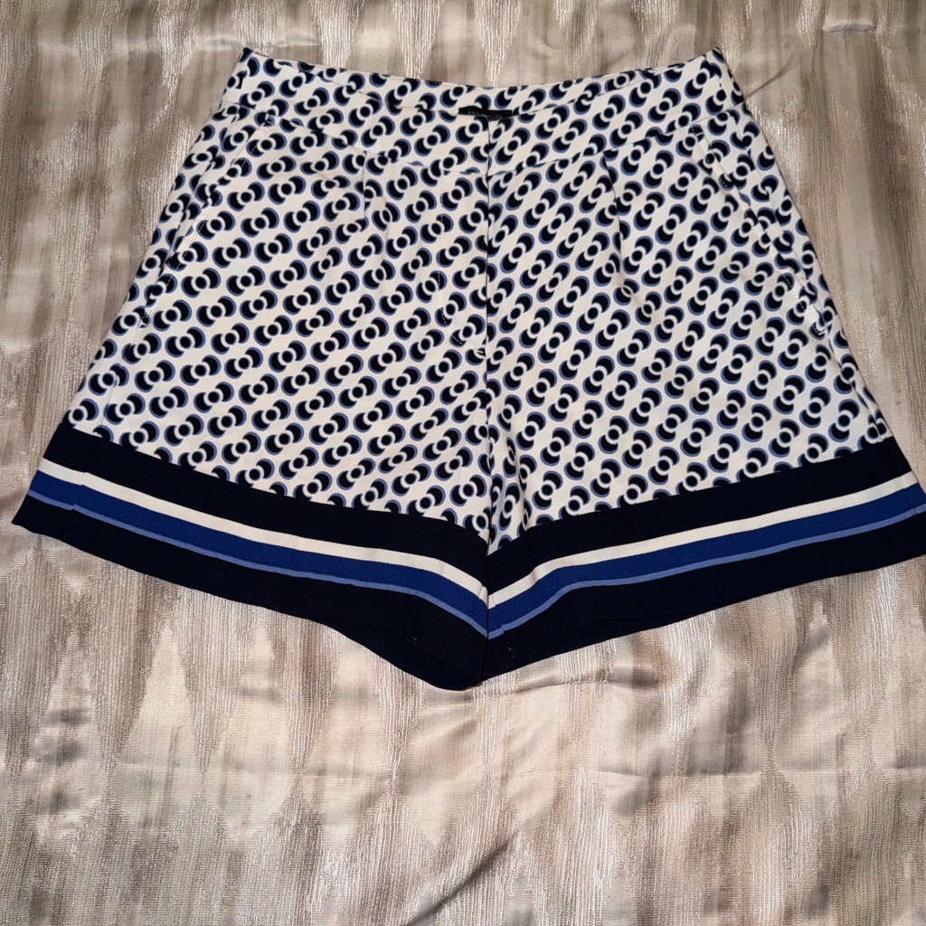 Ann Taylor Factory Navy And White Patterned Shorts